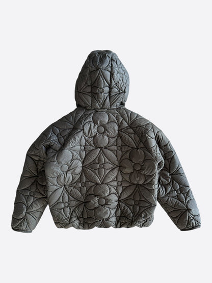 Louis Vuitton Black Flower Monogram Reversible Puffer Jacket