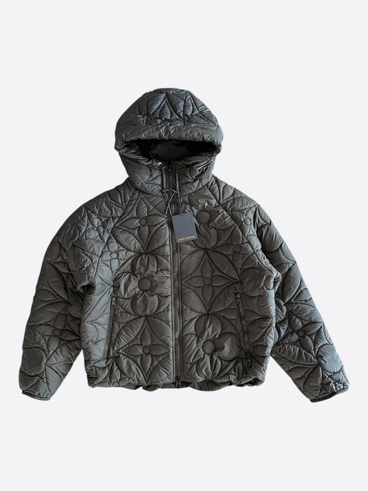 Louis Vuitton Black Flower Monogram Reversible Puffer Jacket