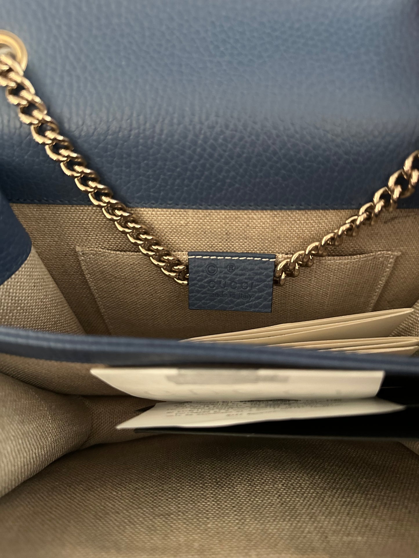 Gucci Navy Small Dollar Interlocking G Shoulder Bag