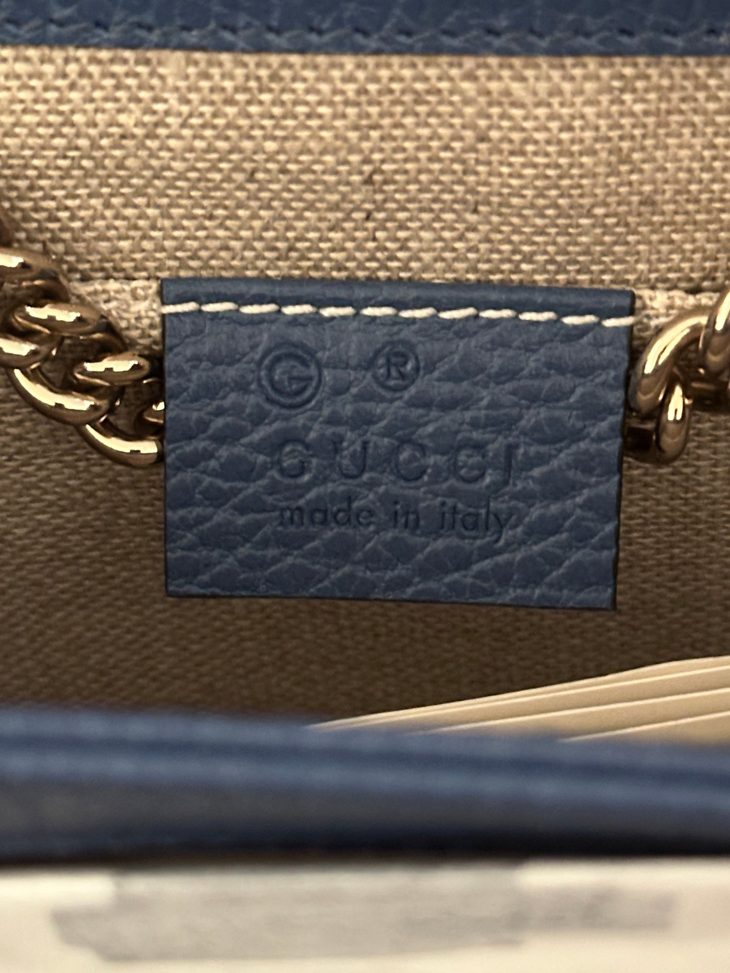 Gucci Navy Small Dollar Interlocking G Shoulder Bag