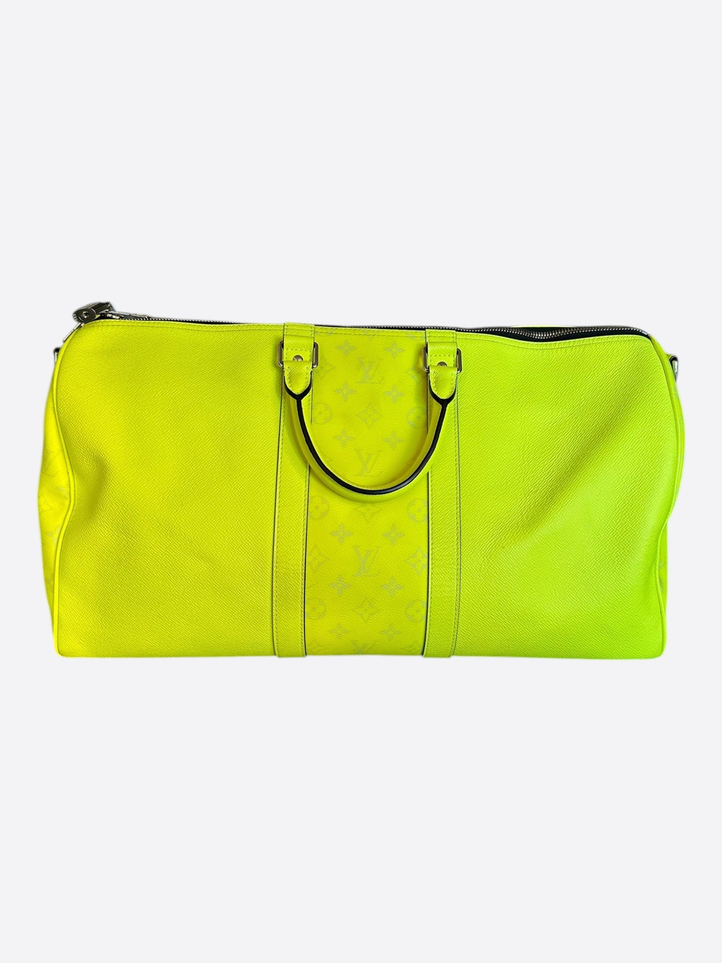 Louis Vuitton Yellow Taigarama Monogram Keepall 50