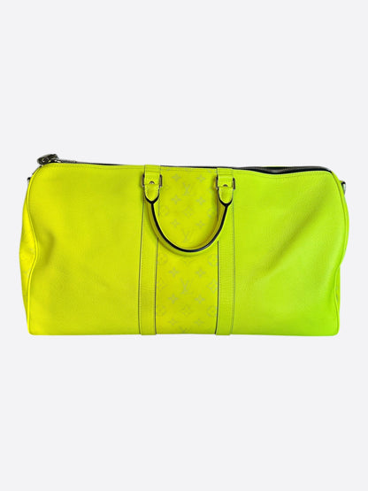 Louis Vuitton Yellow Taigarama Monogram Keepall 50