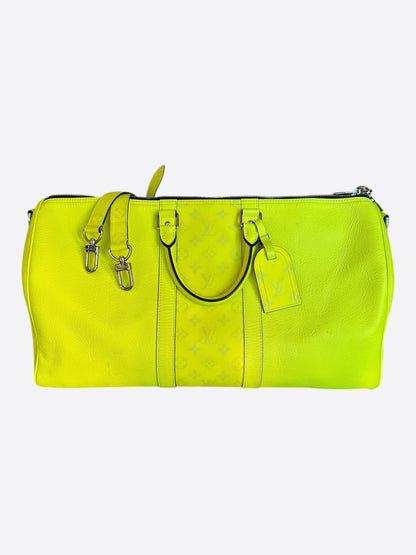 Louis Vuitton Yellow Taigarama Monogram Keepall 50