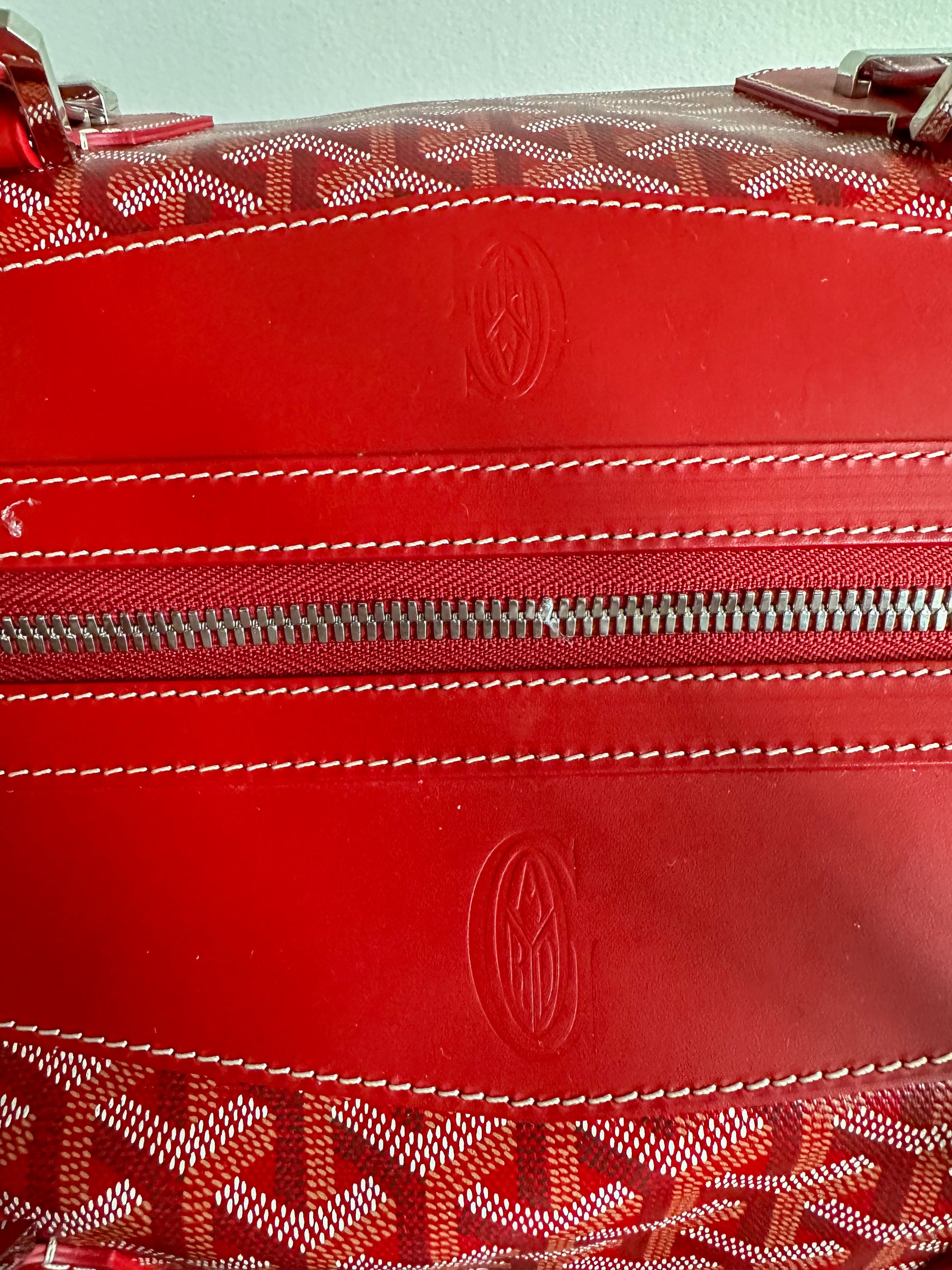 Goyard Red Goyardine Boeing 55 Duffle Bag – Savonches