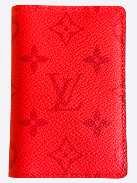 Louis Vuitton Red Taigarama Monogram Pocket Organizer