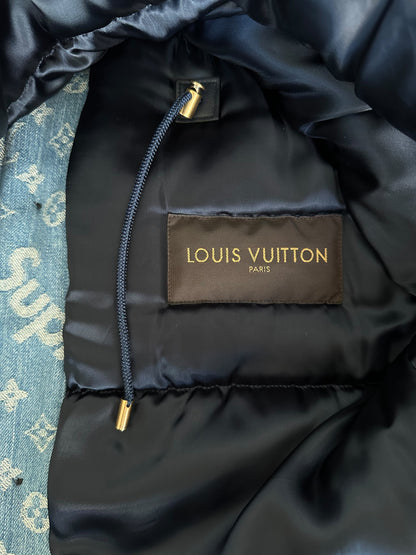 Louis Vuitton Supreme Blue Monogram Denim Parka