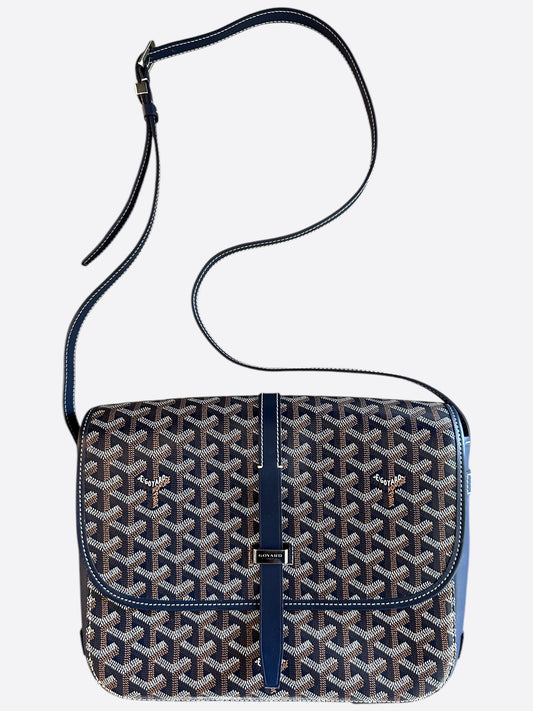 Goyard Navy Belvedere MM Messenger Bag