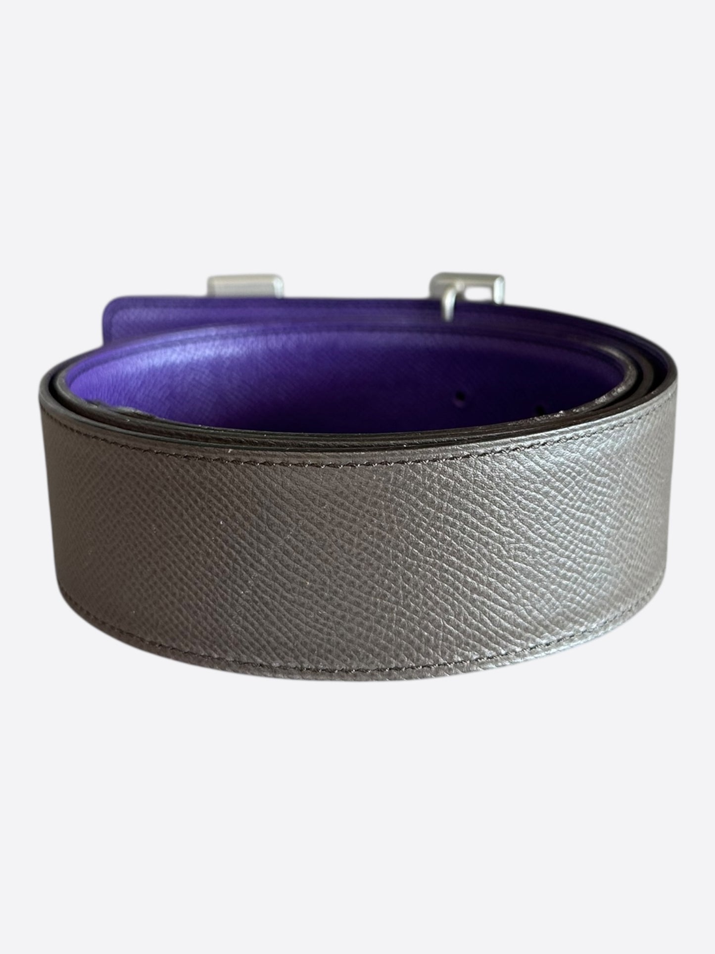 Hermes Grey & Purple Reversible H Belt