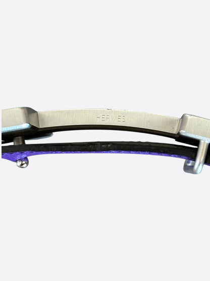 Hermes Grey & Purple Reversible H Belt