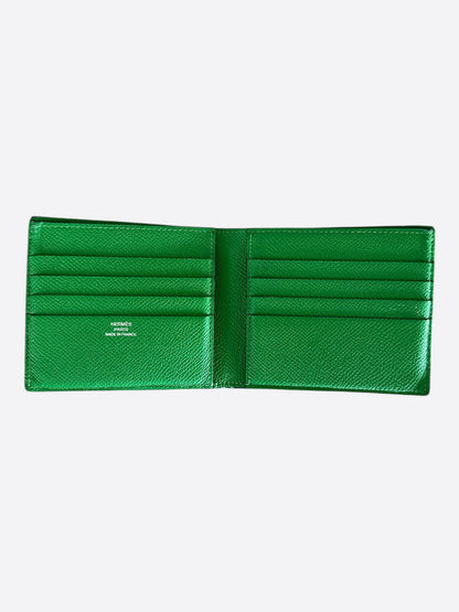 Hermes Green Togo Citizen Twill Compact Wallet