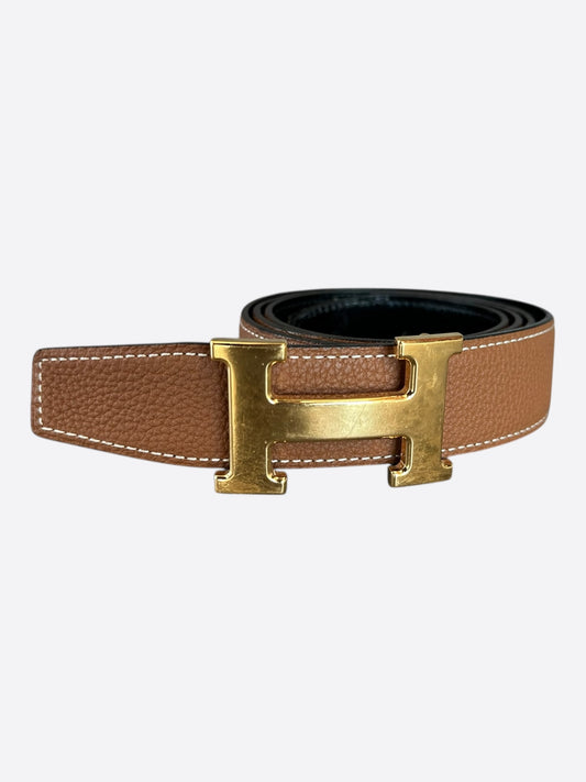Hermes Brown & Black Reversible H Belt