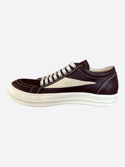 Rick Owens Brown & White Vintage Low Top Sneakers