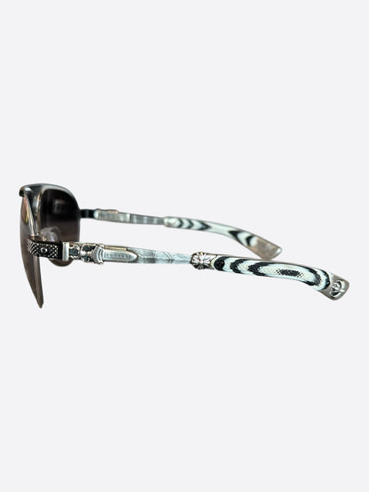 Chrome Hearts Zebra & Silver Blade Hummer Sunglasses