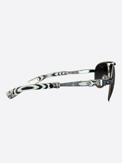Chrome Hearts Zebra & Silver Blade Hummer Sunglasses