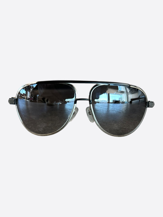 Chrome Hearts Zebra & Silver Blade Hummer Sunglasses
