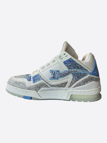 Louis Vuitton Swarovski Blue & White Monogram Hightop Trainers