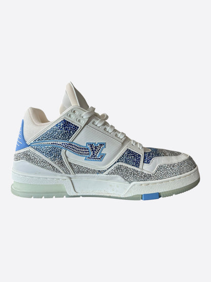 Louis Vuitton Swarovski Blue & White Monogram Hightop Trainers