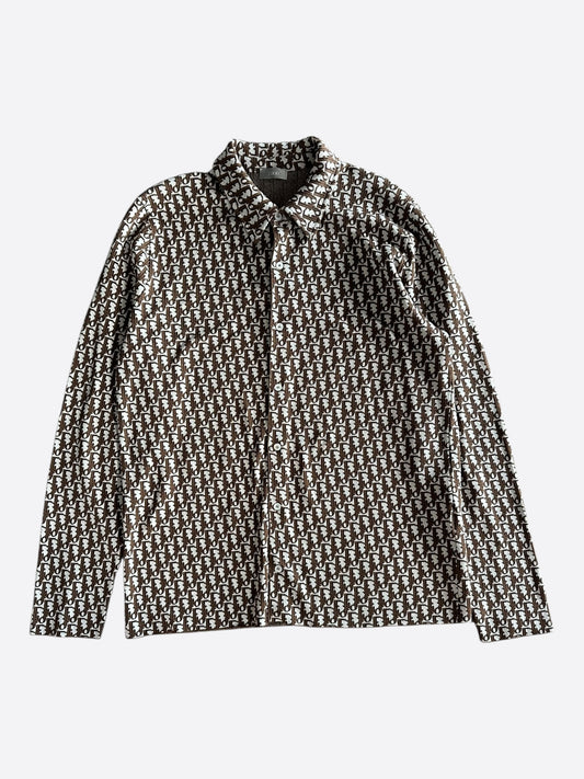 Dior Beige & Brown Oblique Button Up Shirt