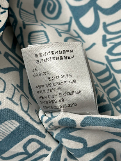 Dior White & Blue Stussy All Over Print Button Up Shirt