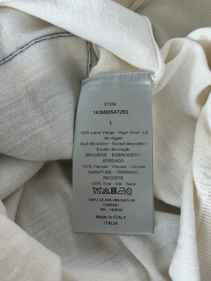 Dior Kenny Scharf White & Multicolor Playing Cards Wool Sweater