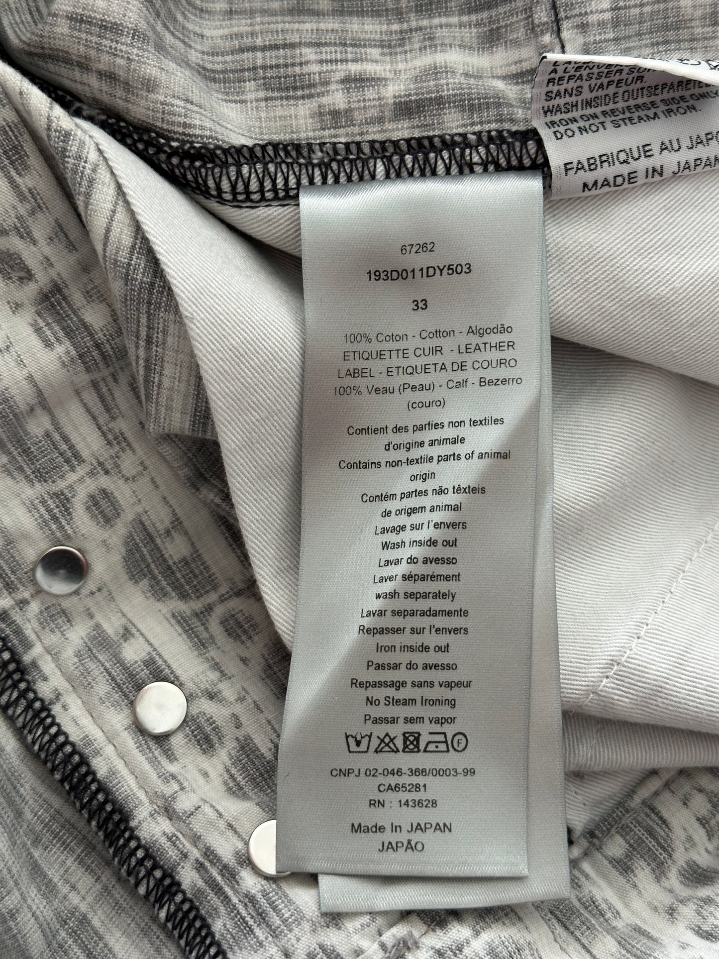 Dior Grey & White Distressed Oblique Slim Jeans