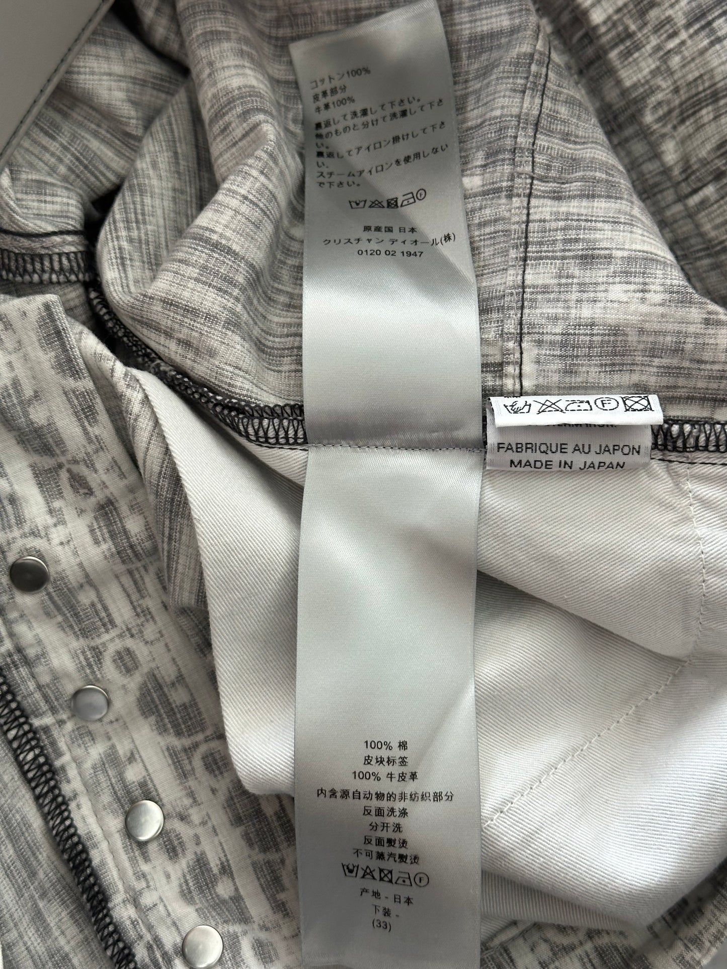 Dior Grey & White Distressed Oblique Slim Jeans