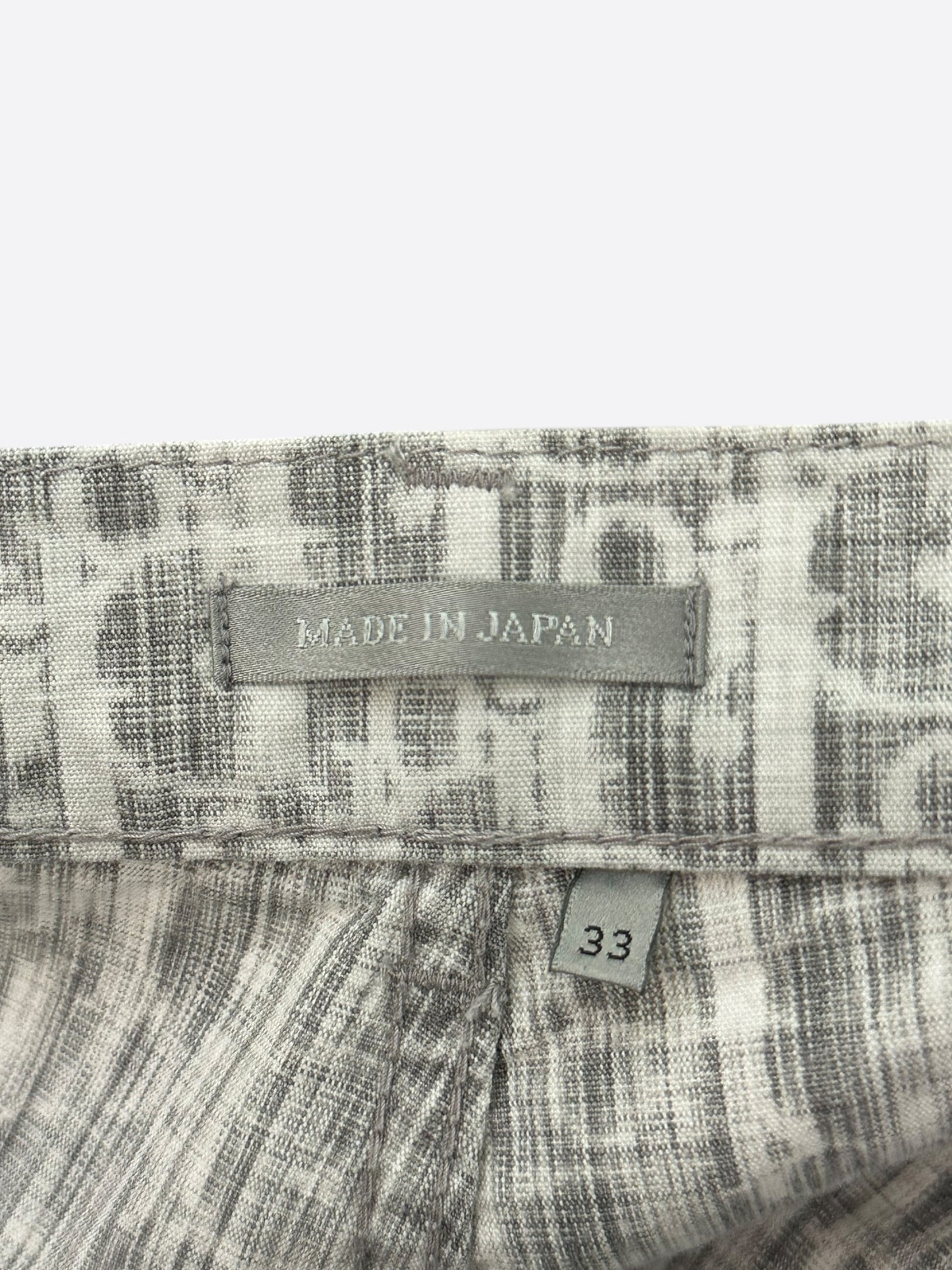 Dior Grey & White Distressed Oblique Slim Jeans
