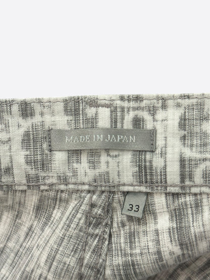 Dior Grey & White Distressed Oblique Slim Jeans