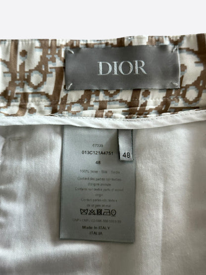 Dior Tan Oblique Silk Shorts