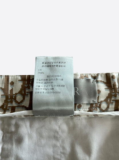 Dior Tan Oblique Silk Shorts