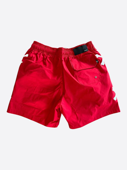 Amiri Red & White  Bones Swimshorts