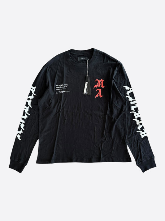 Amiri Wes Lang Black & Red Solar Kings Longsleeve T-Shirt