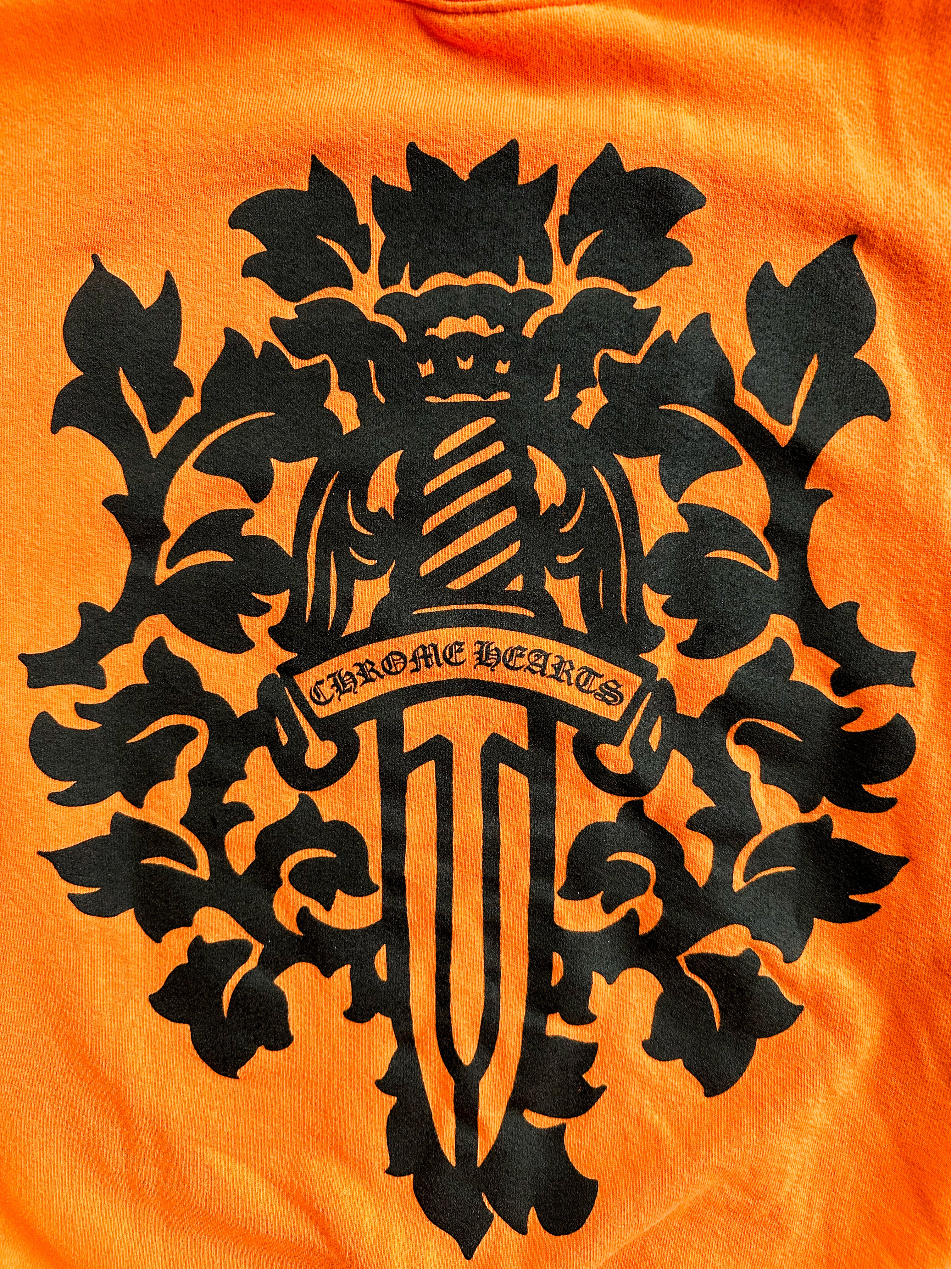 Chrome Hearts Orange & Black Dagger Logo Sweater – Savonches