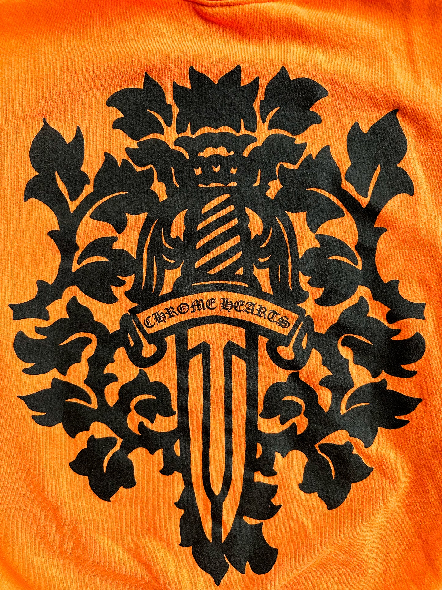 Chrome Hearts Orange & Black Dagger Logo Sweater