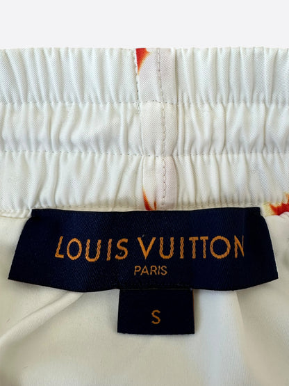 Louis Vuitton Red Bleached Bandana Monogram Swim Shorts