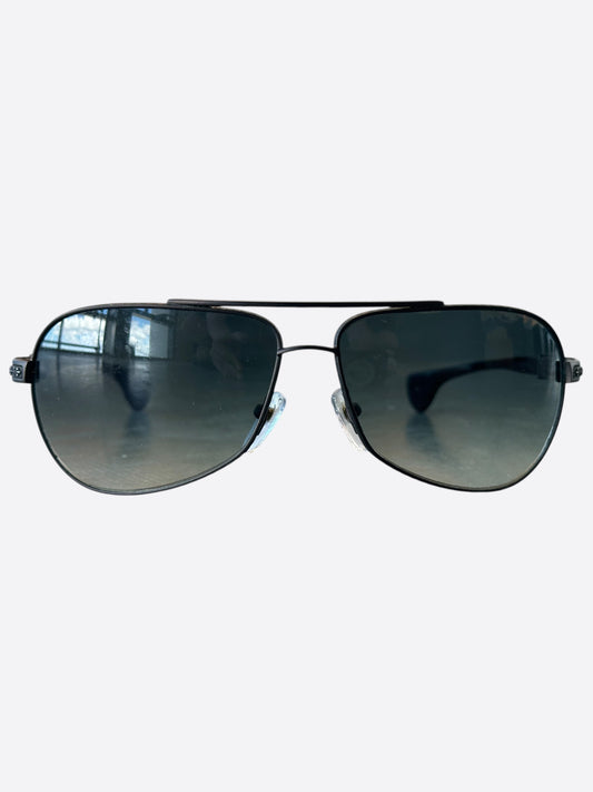 Chrome Hearts Dark Havana Grand Beast Aviator Sunglasses