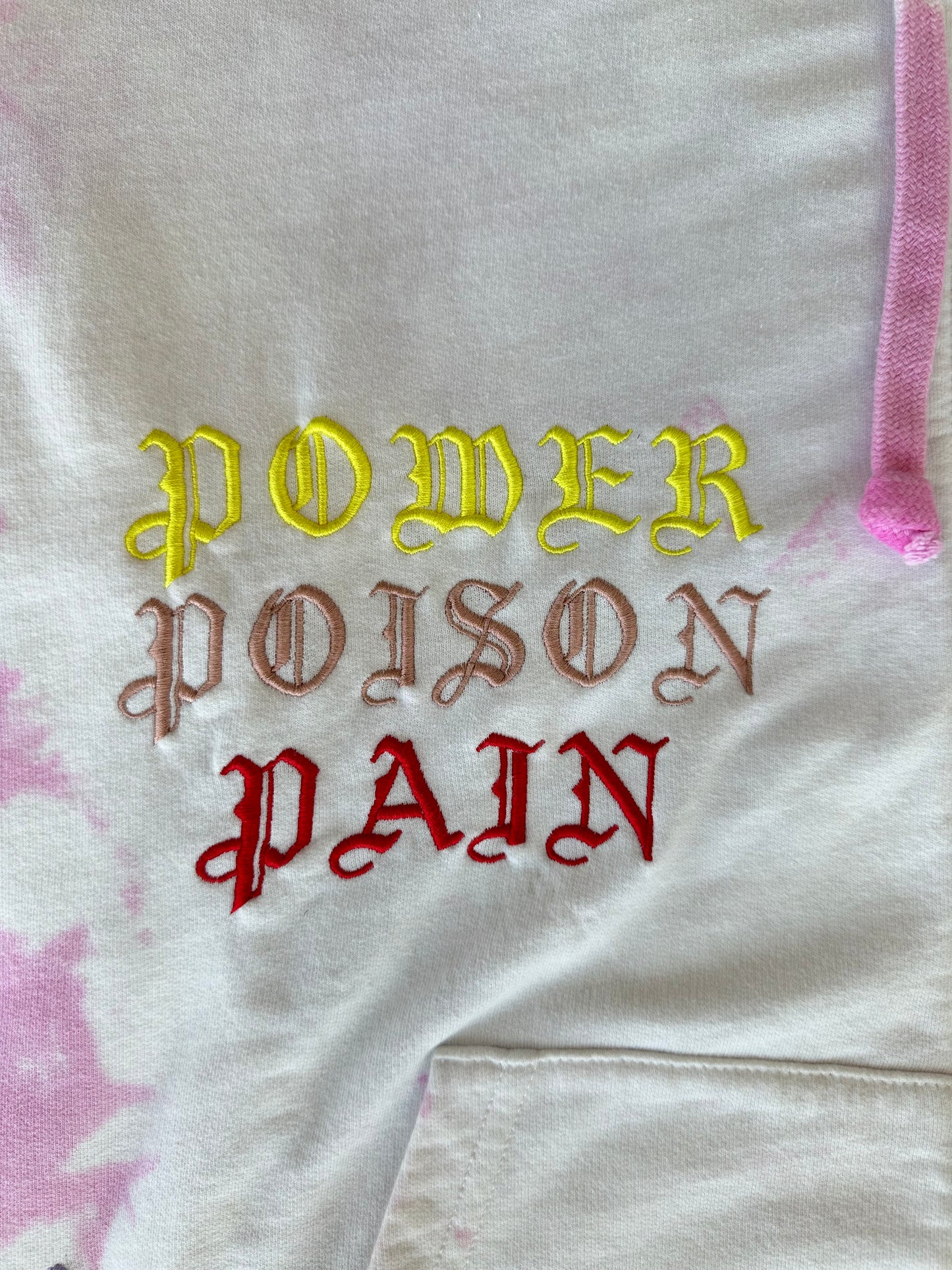 Chrome Hearts CVTVLIST Pink & White Tie-Dye Embroidered Zip Up Hoodie