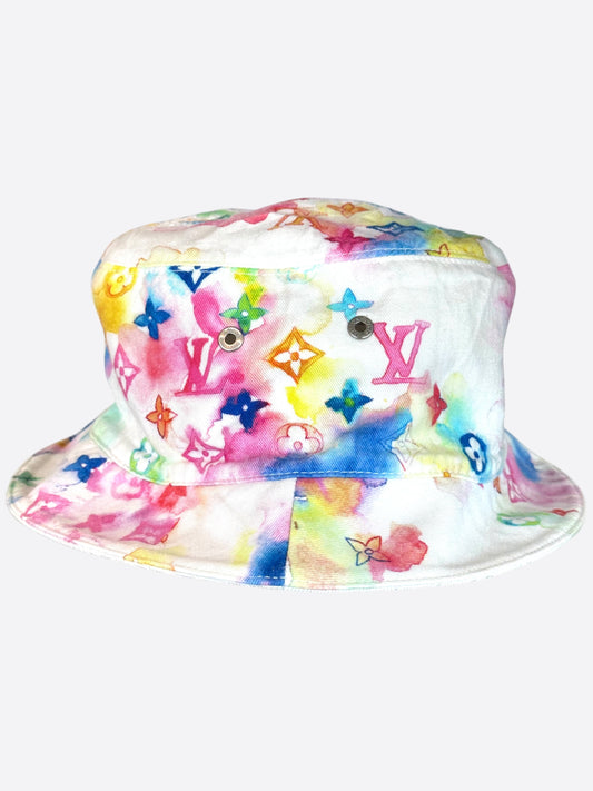 Louis Vuitton White Watercolor Monogram Bucket Hat