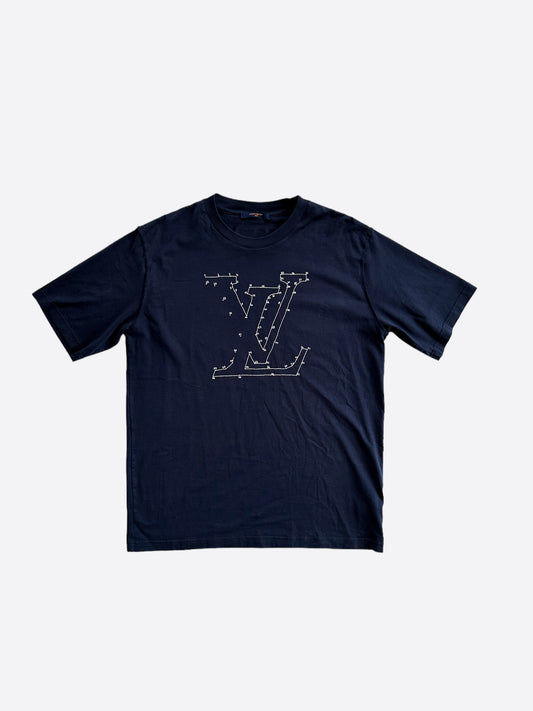 Louis Vuitton Navy LV Stitch Logo T-Shirt