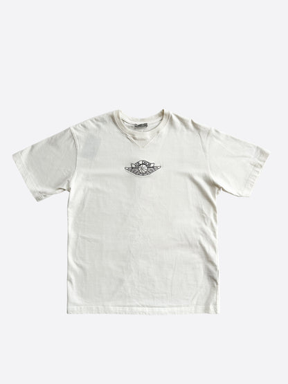 Dior Air Jordan White Embroidered Logo T-Shirt