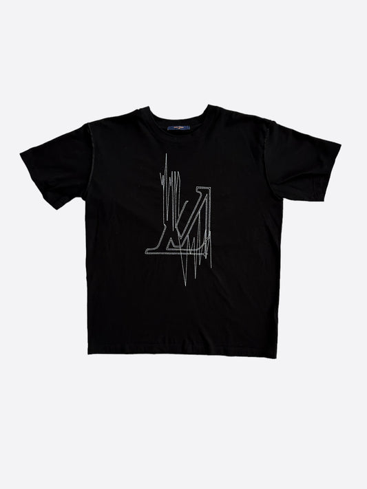 Louis Vuitton Black Frequency Embroidered T-Shirt