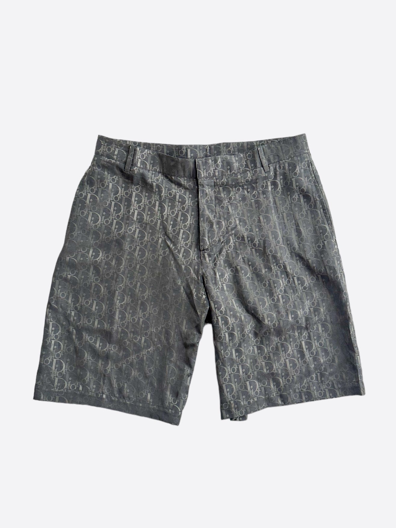 Dior Grey Oblique Silk Shorts