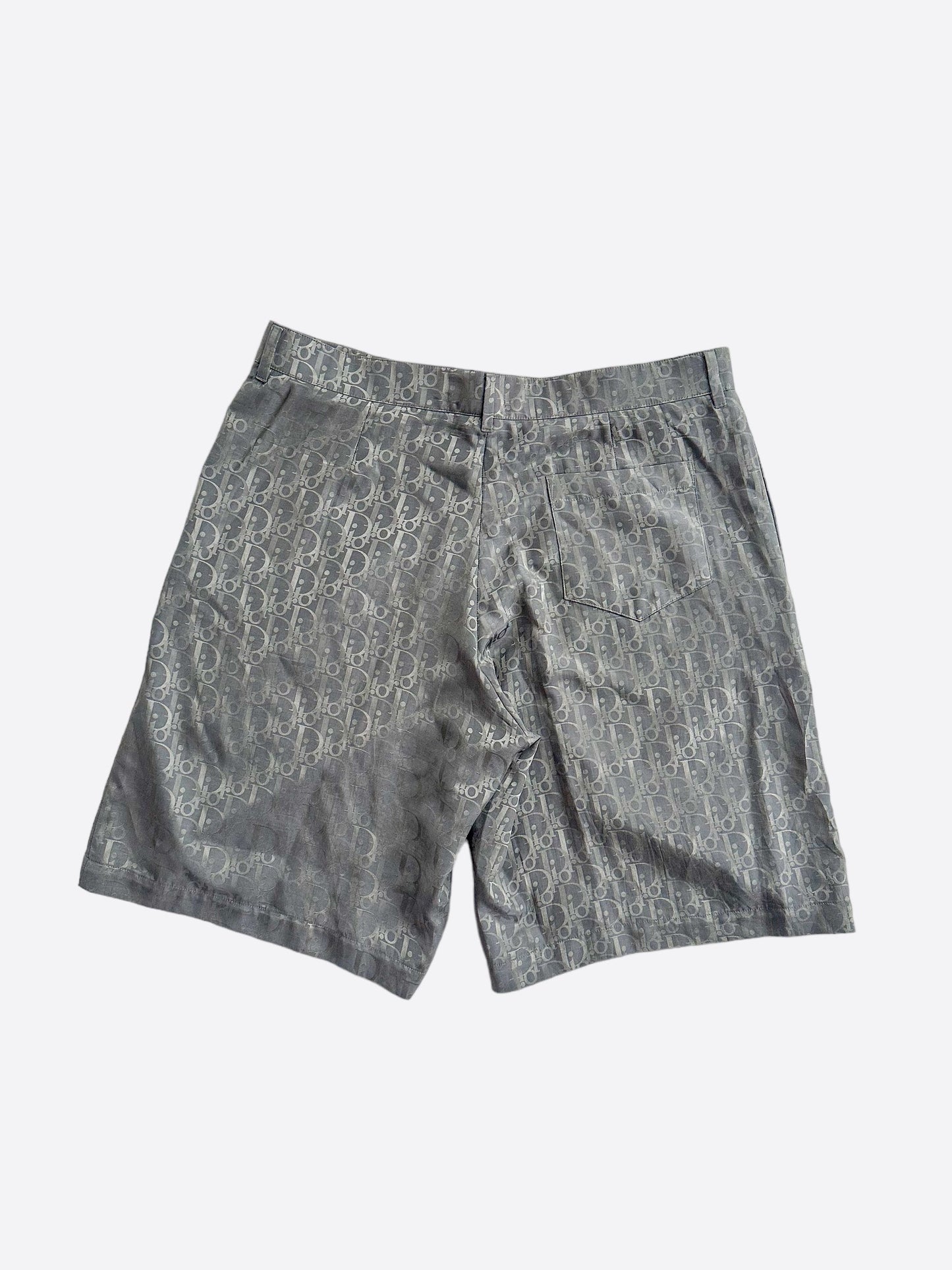 Dior Grey Oblique Silk Shorts