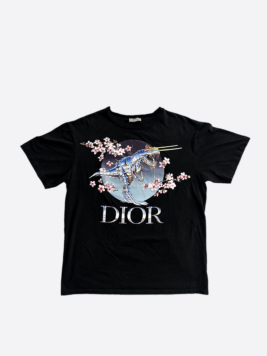 Dior Sorayama Black Dinosaur Logo T-Shirt