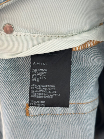 Amiri Indigo & Watercolor MA Logo Jeans