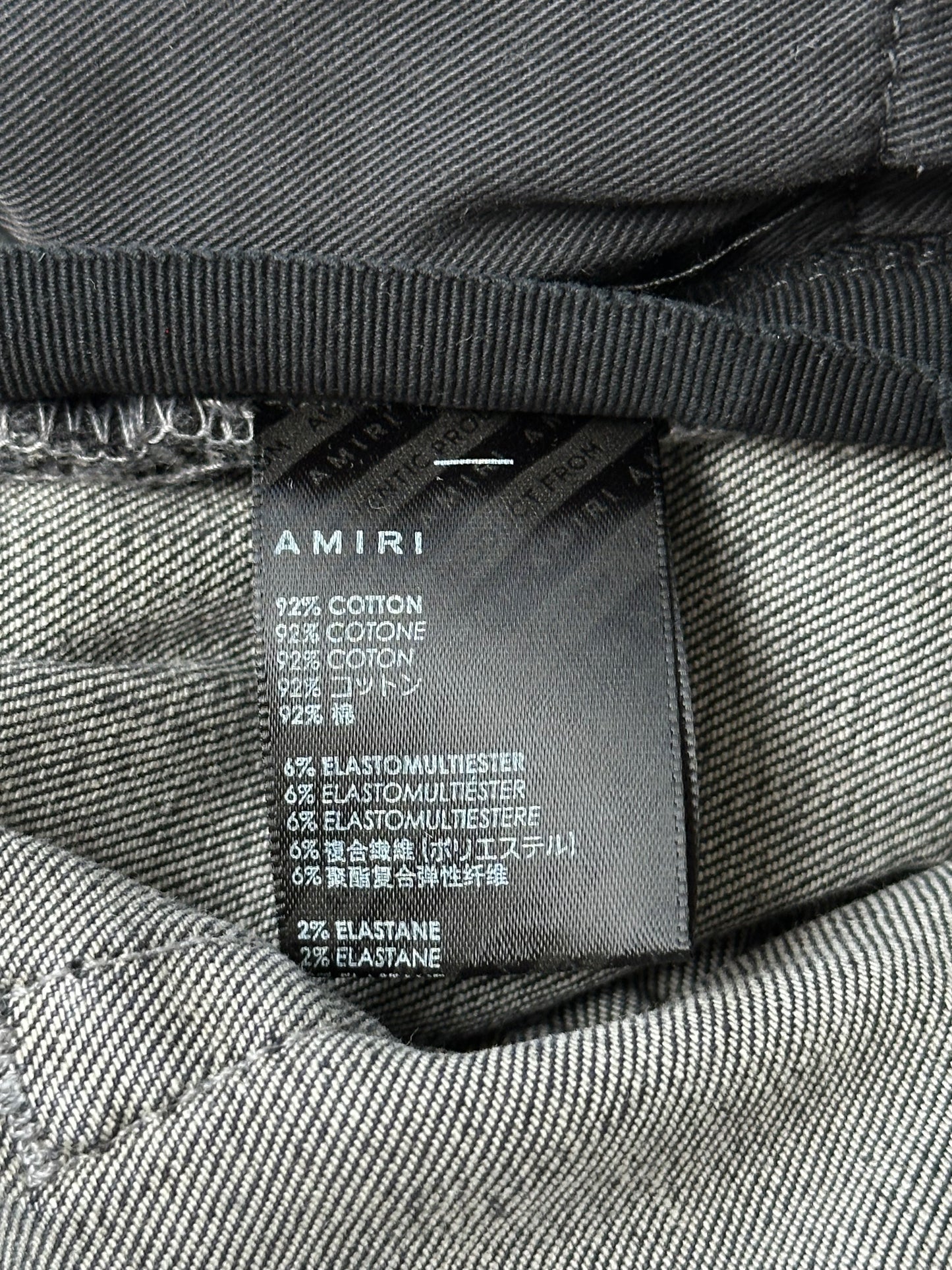 Amiri Grey Shotgun Distressed Jeans