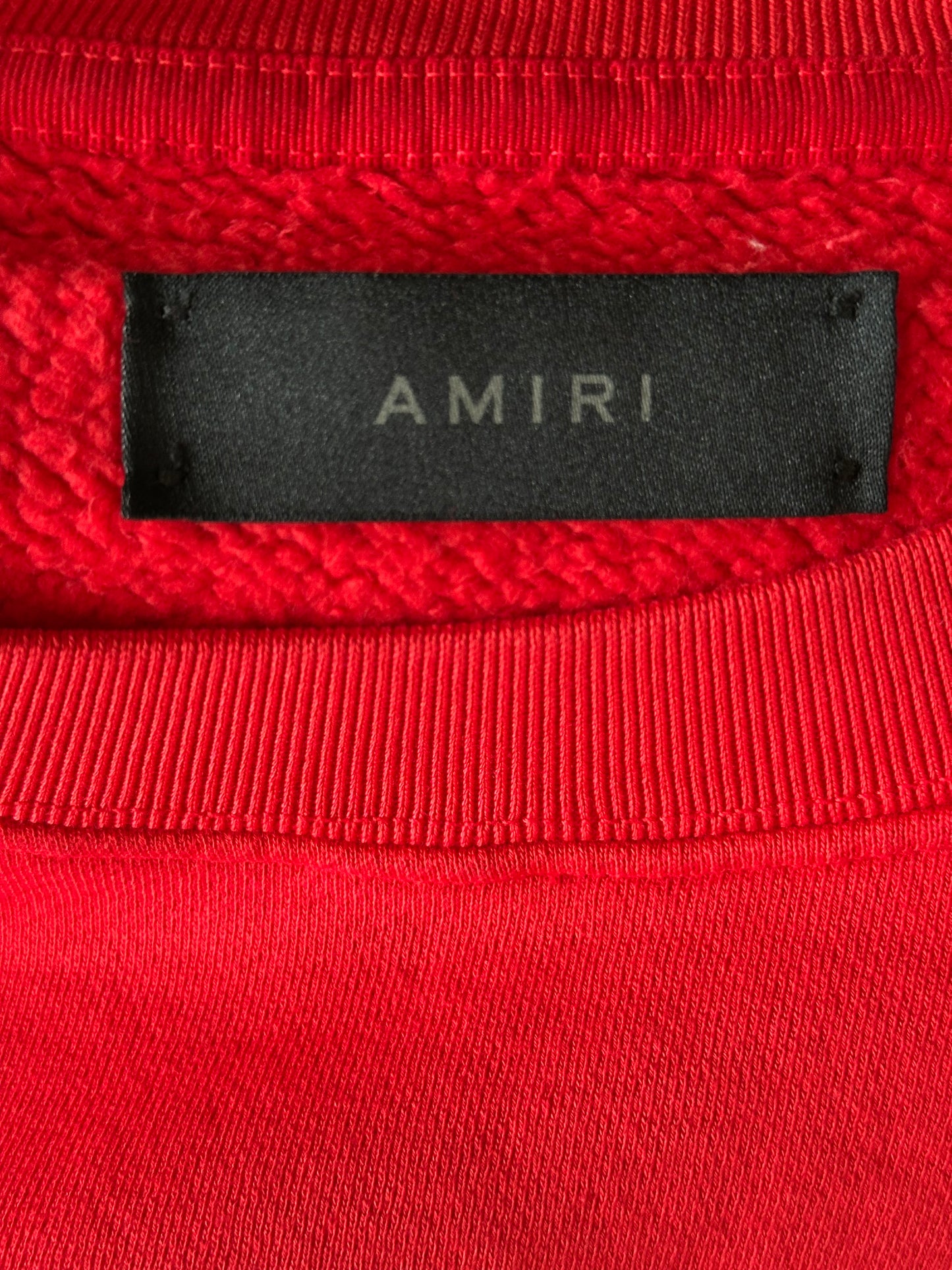 Amiri Red & White Hockey Logo Sweater
