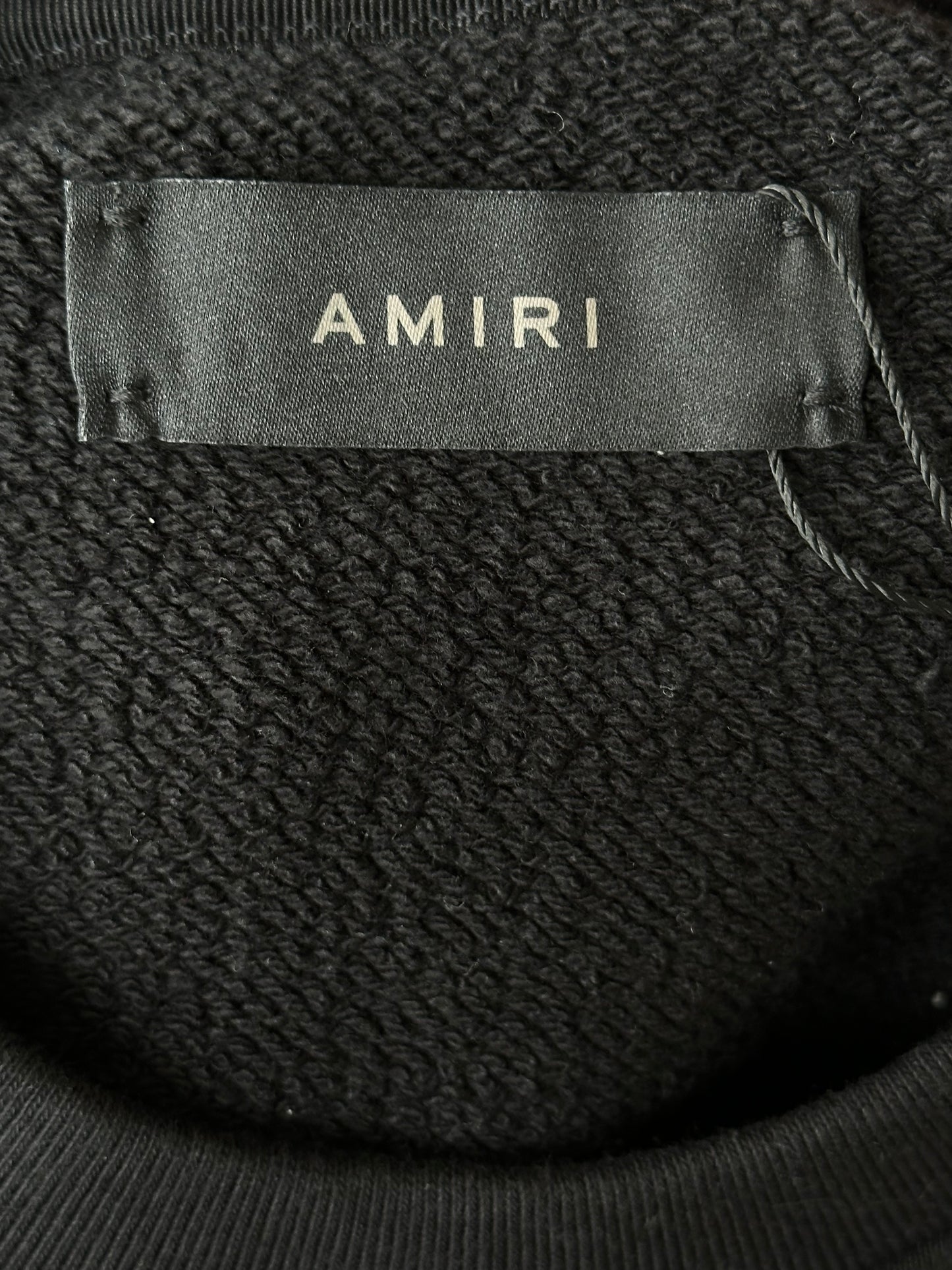 Amiri Black & White 22 Distressed Logo Sweater