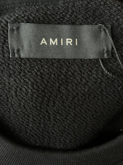 Amiri Black & White 22 Distressed Logo Sweater