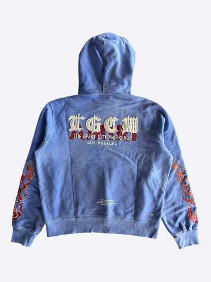 Amiri Blue T.G.C.W. Flames Hoodie